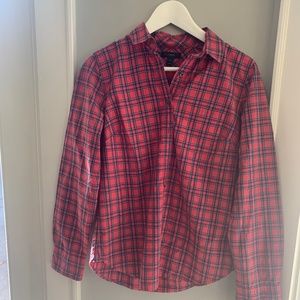 J. Crew Plaid Half Button Down Shirt